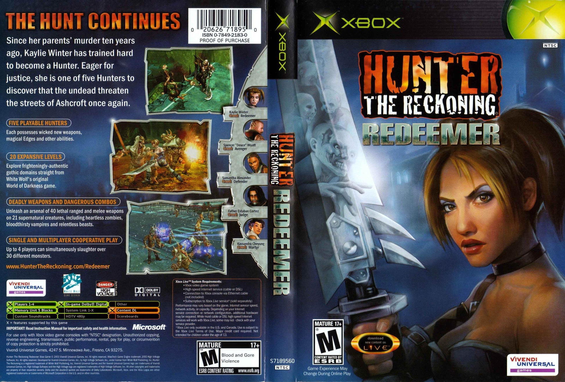 Hunter The Reckoning Redeemer Cover Art - WOI Solutions
