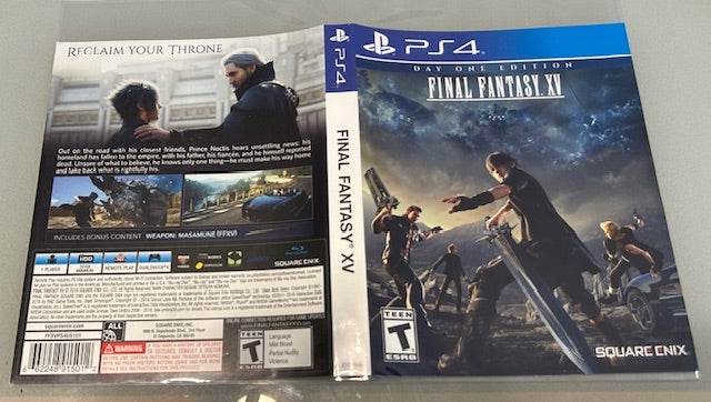 Final Fantasy XV [Day One Edition] Cover Art & Manual Cover Art - WOI Solutions