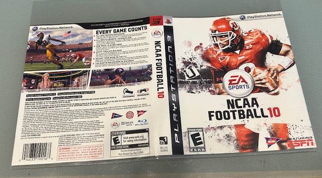 NCAA Football 10 Cover Art & Manual Cover Art - WOI Solutions