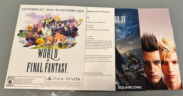 Final Fantasy XV [Day One Edition] Cover Art & Manual Cover Art - WOI Solutions