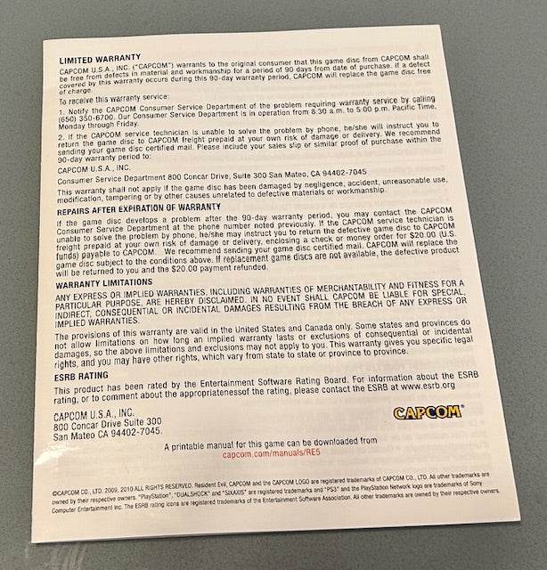 Resident Evil 5 [Greatest Hits] Cover Art & Insert Cover Art - WOI Solutions