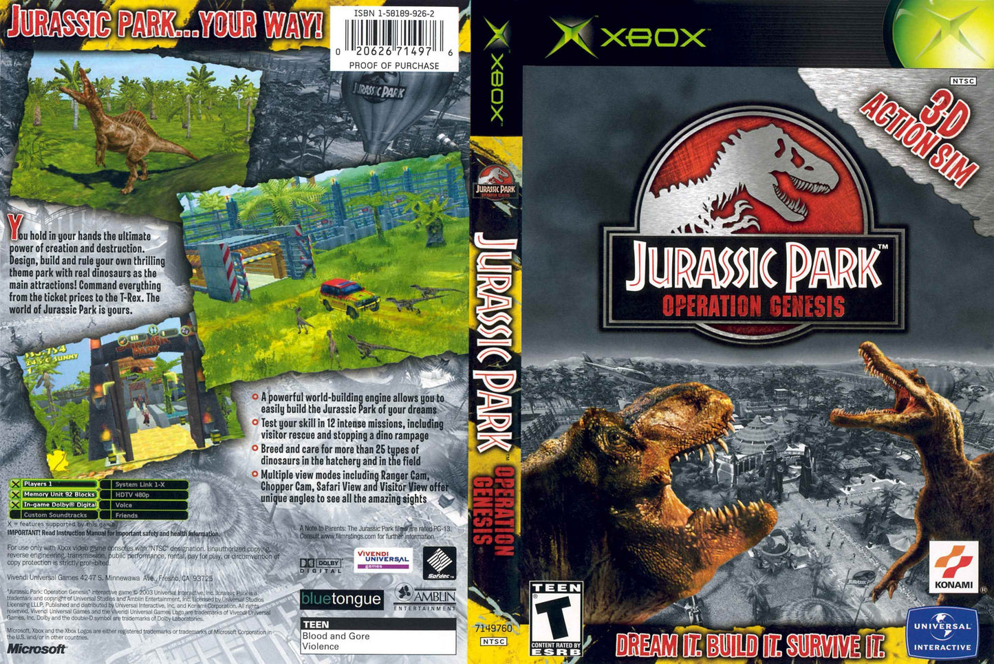 Jurassic Park Operation Genesis Cover Art - WOI Solutions