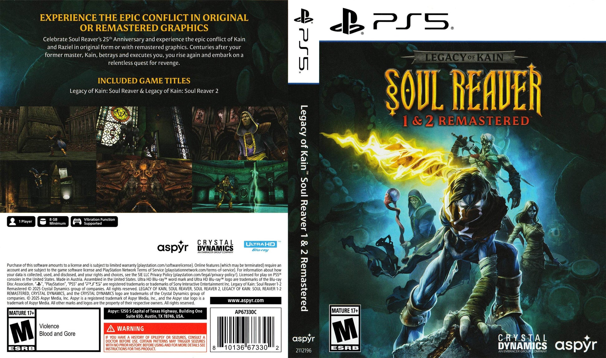 Legacy of Kain Soul Reaver 1 & 2 Remastered Cover Art - WOI Solutions