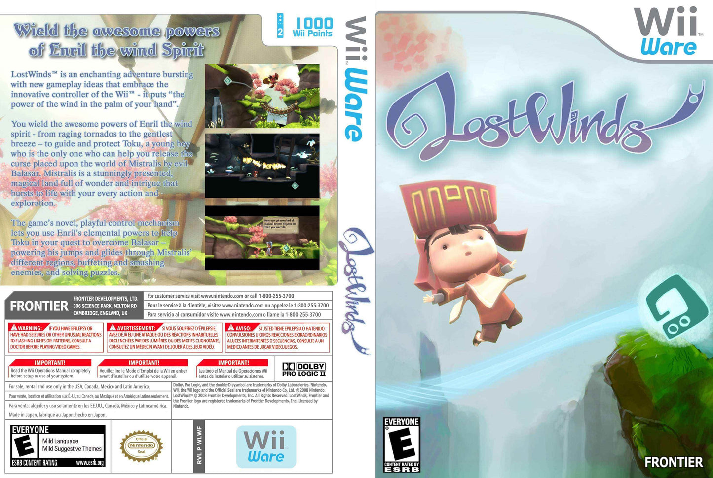 Lost Winds (WiiWare) Cover Art - WOI Solutions