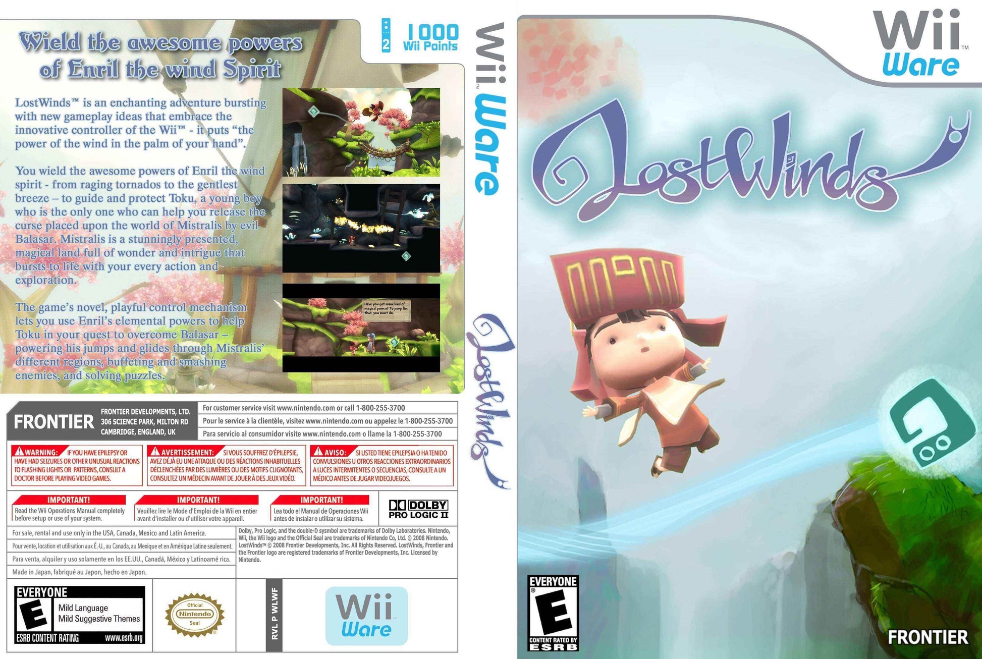 Lost Winds (WiiWare) Cover Art - WOI Solutions
