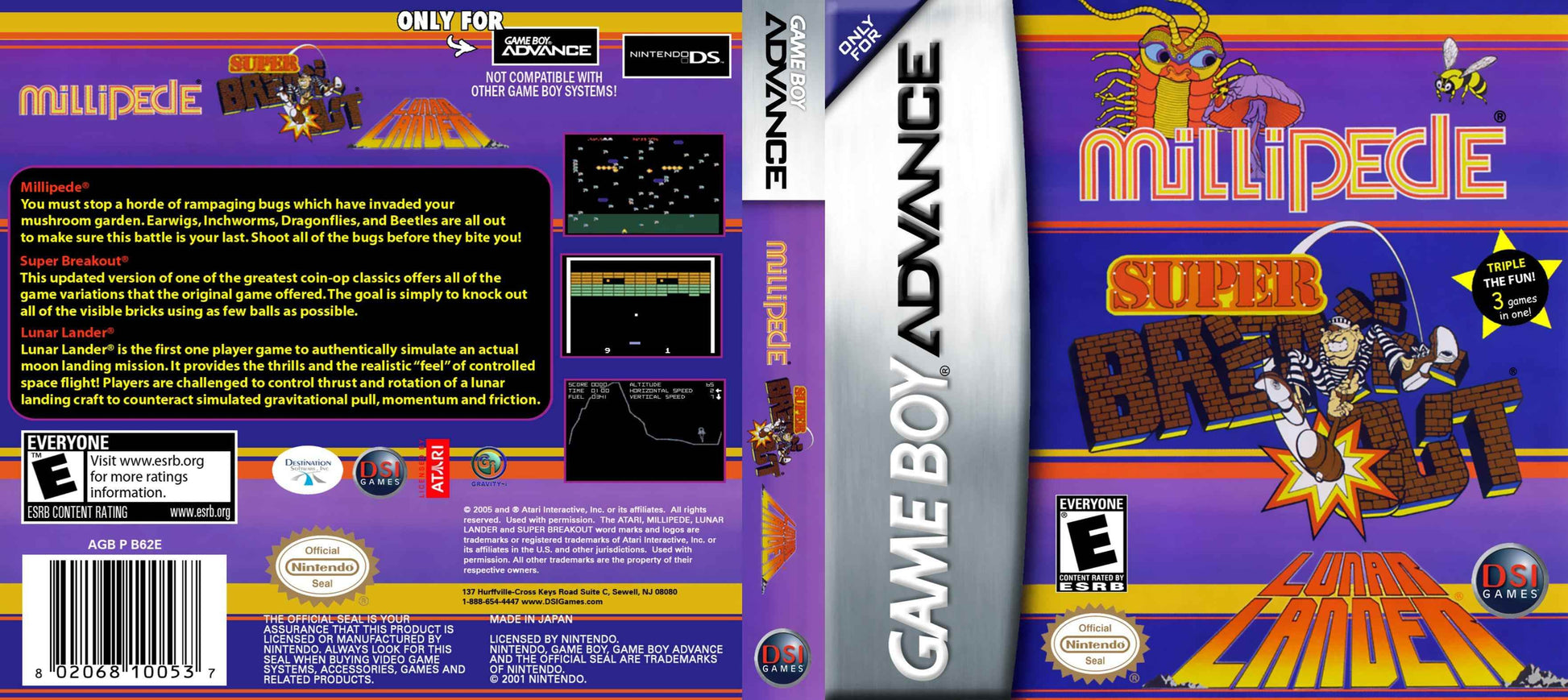 Millipede - Super Breakout - Lunar Lander Cover Art - WOI Solutions