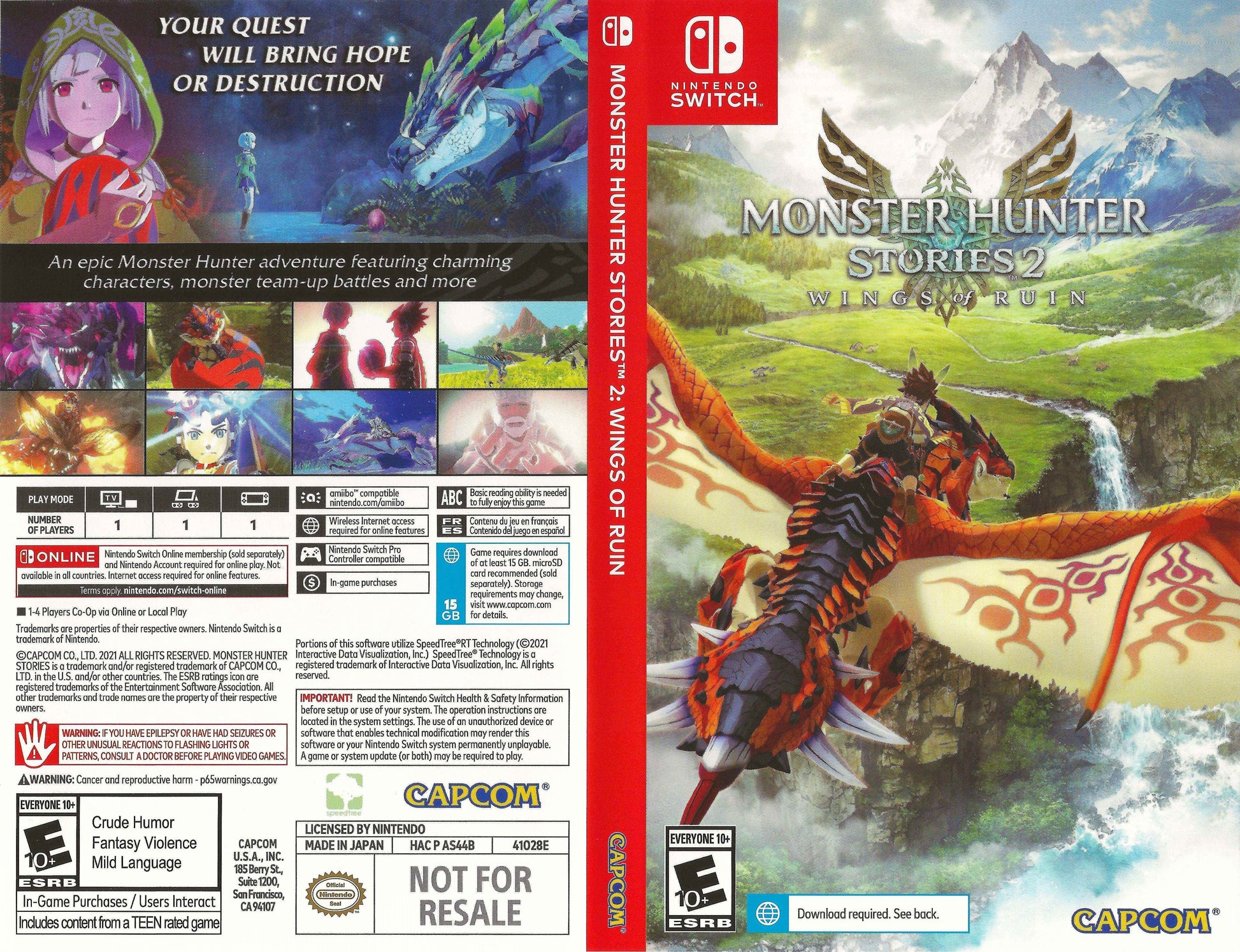 Monster Hunter Stories 2 Wings of Ruin Cover Art - WOI Solutions