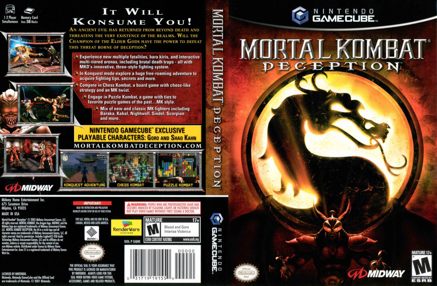 Mortal Kombat Deception Cover Art - WOI Solutions