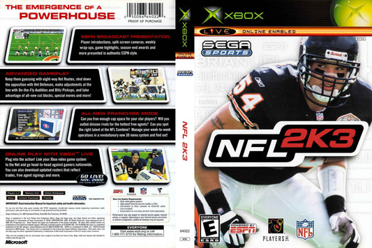 NFL 2K3 Cover Art - WOI Solutions