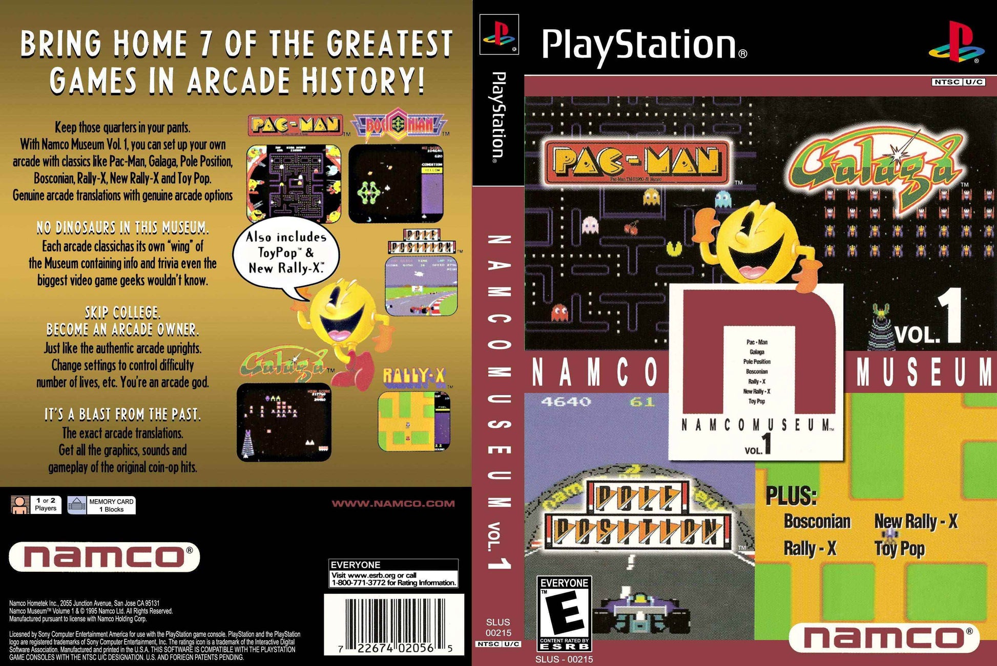Namco Museum Vol 1 Cover Art - WOI Solutions