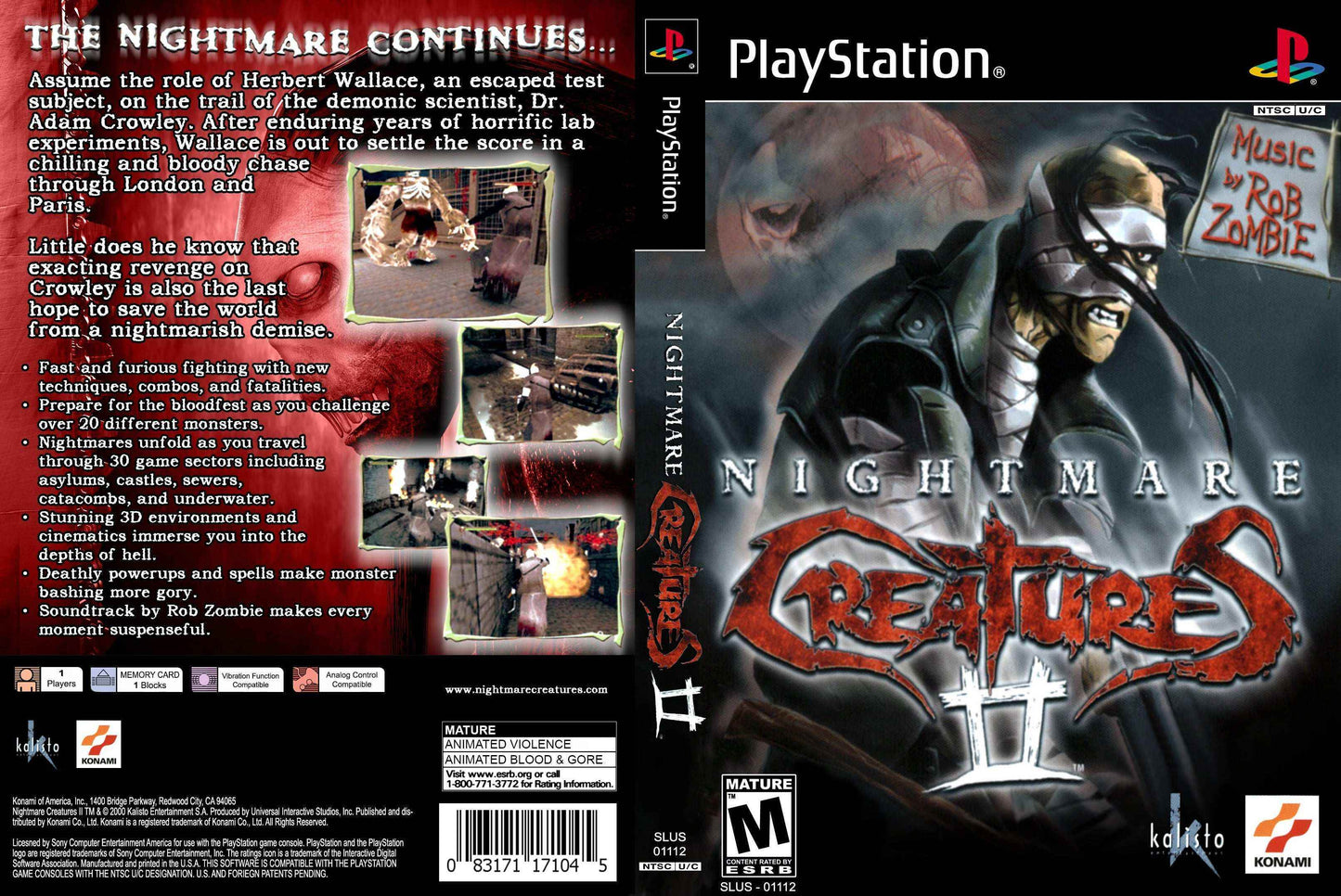 Nightmare Creatures II Cover Art - WOI Solutions