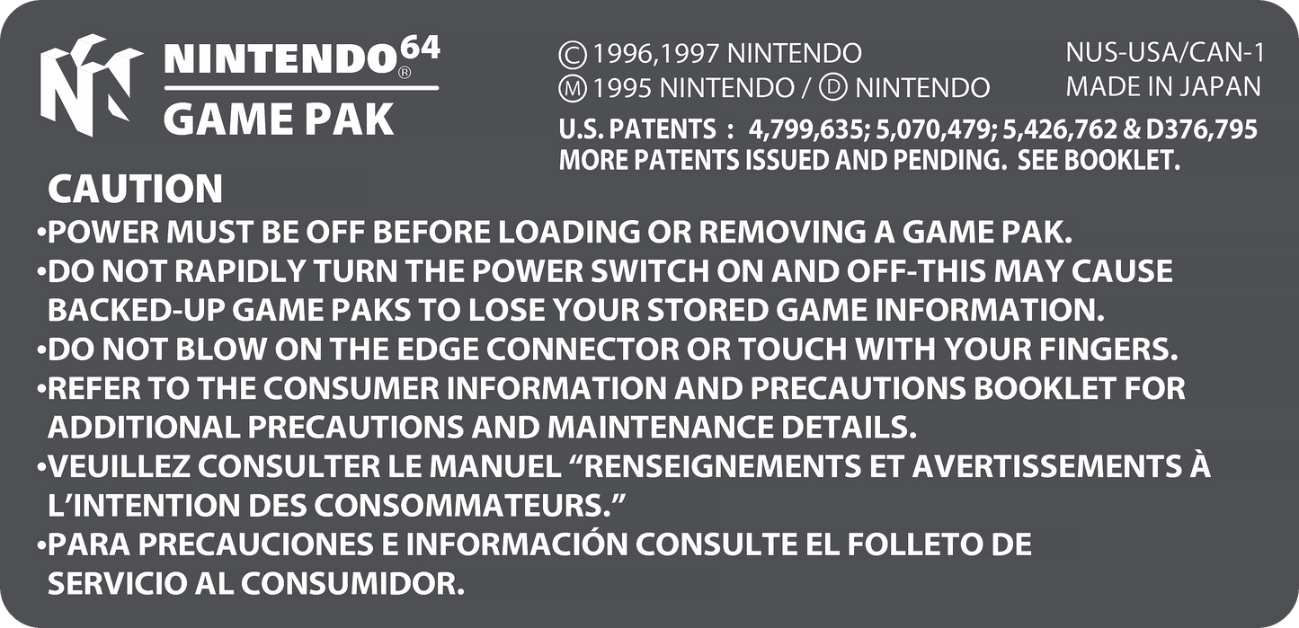 N64 Label (Back) Cover Art - WOI Solutions