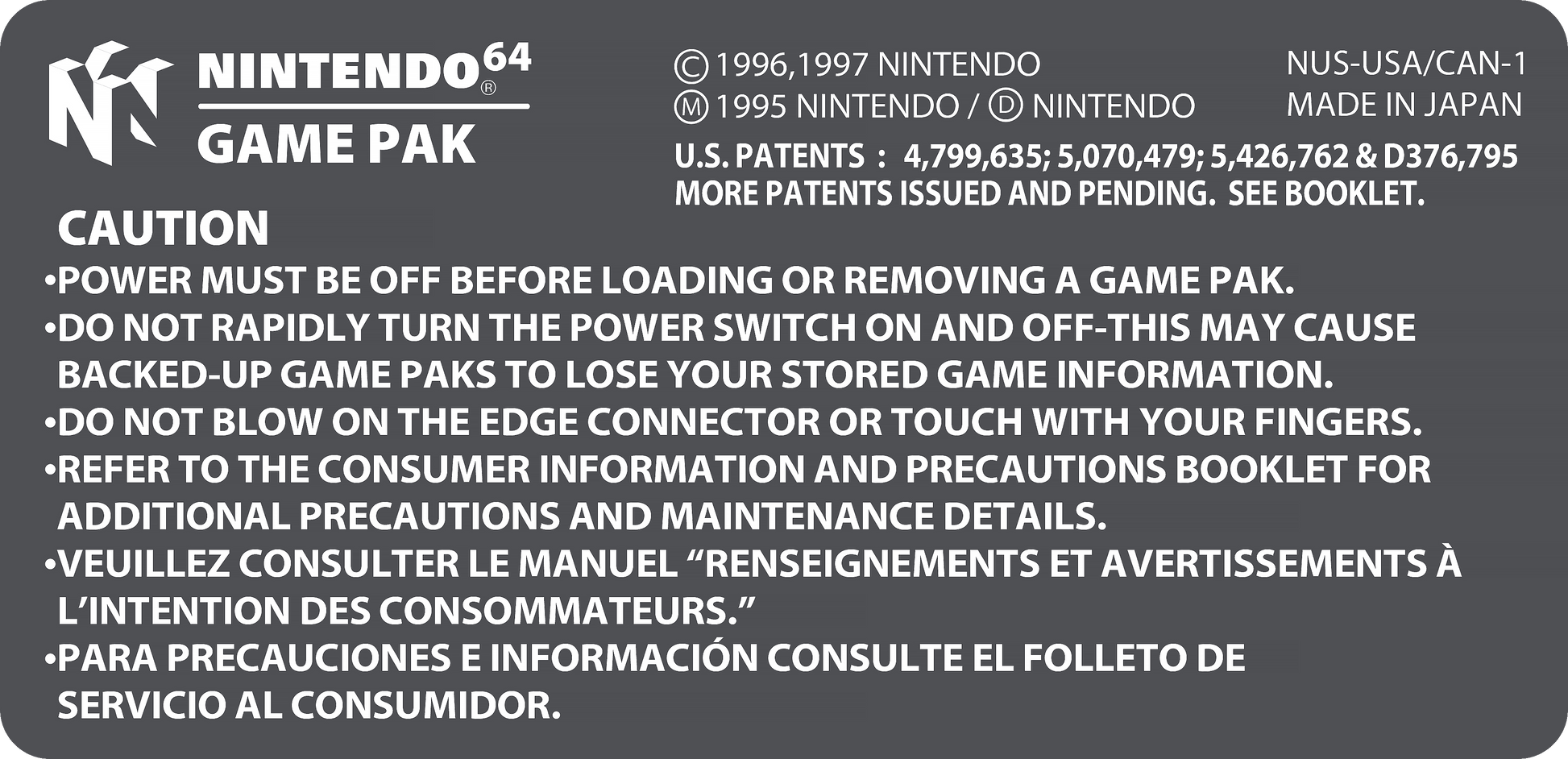 N64 Label (Back) Cover Art - WOI Solutions