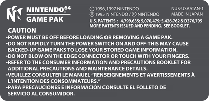 N64 Label (Back) Cover Art - WOI Solutions