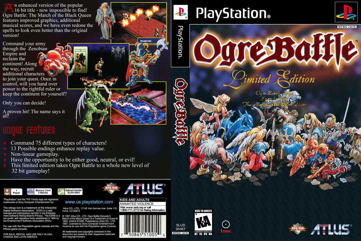 Ogre Battle The March of the Black Queen Cover Art - WOI Solutions