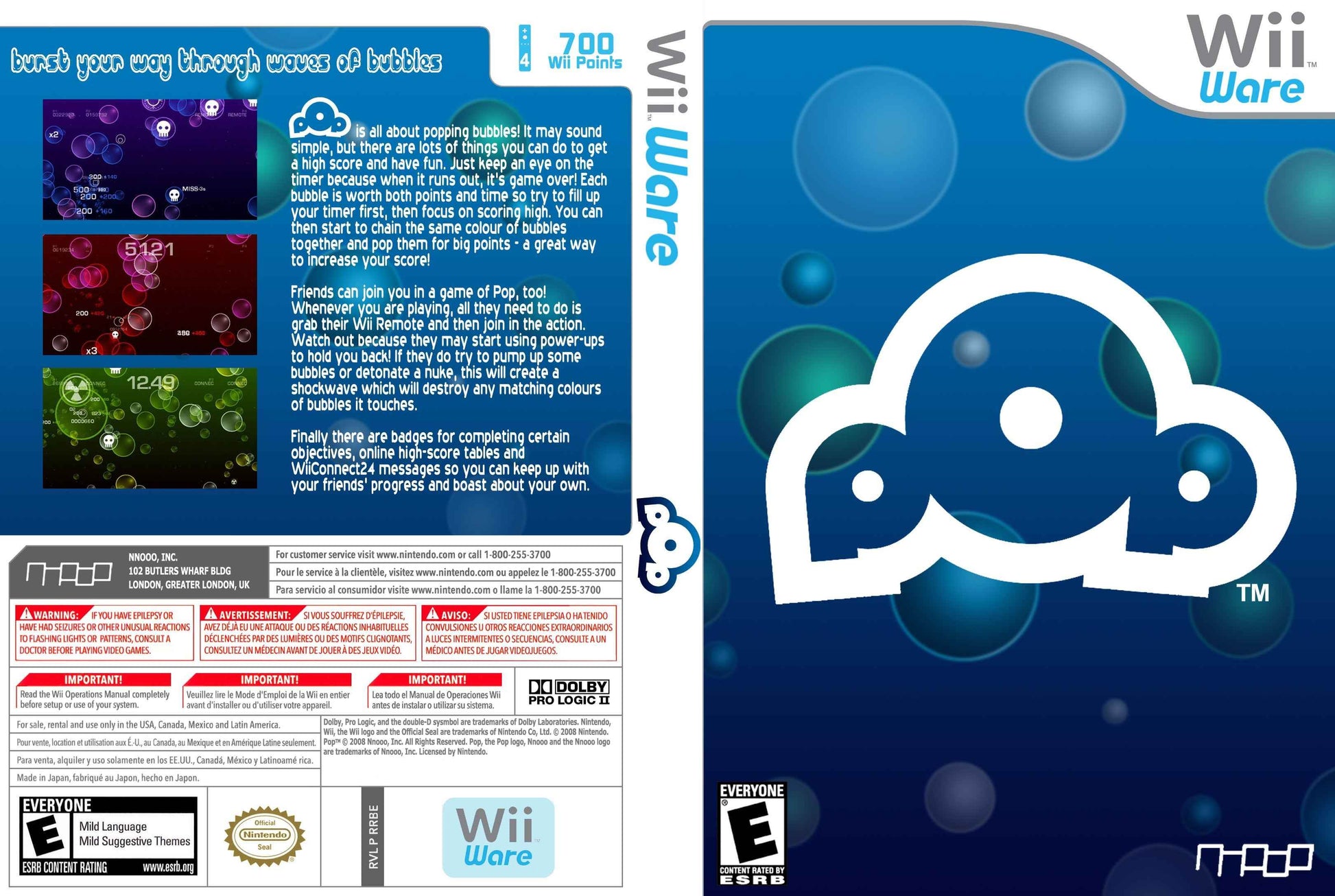 Pop (WiiWare) Cover Art - WOI Solutions