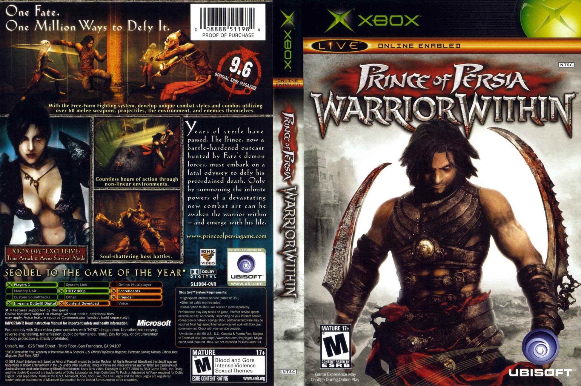 Prince of Persia Warrior Within Cover Art - WOI Solutions