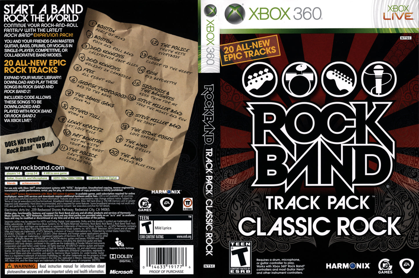 Rock Band Classic Rock Track Pack