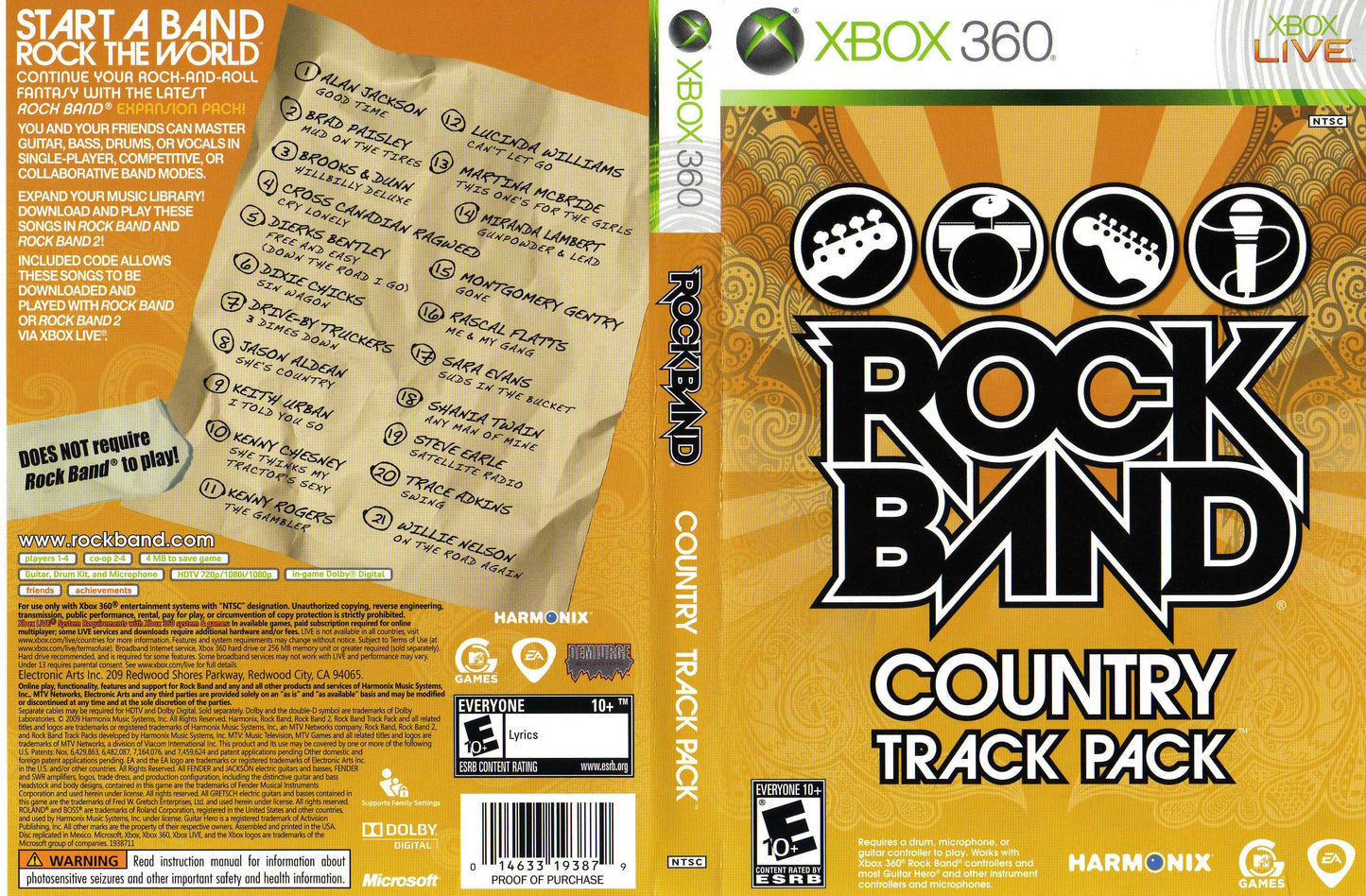 Rock Band Country Track Pack