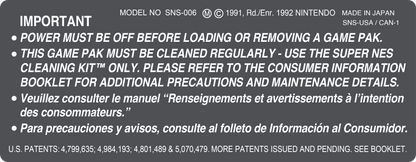 SNES Label (Back) Cover Art - WOI Solutions