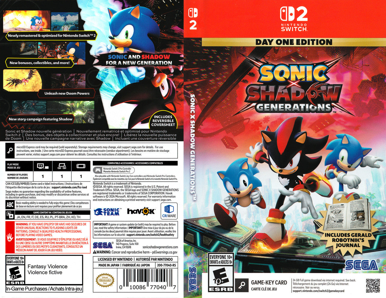 Sonic x Shadow Generations Day One Edition
