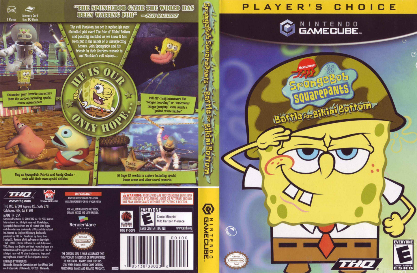 SpongeBob SquarePants Battle for Bikini Bottom Cover Art - WOI Solutions