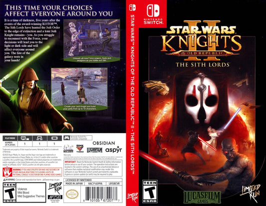 Star Wars Knights of the Old Republic II The Sith Lords