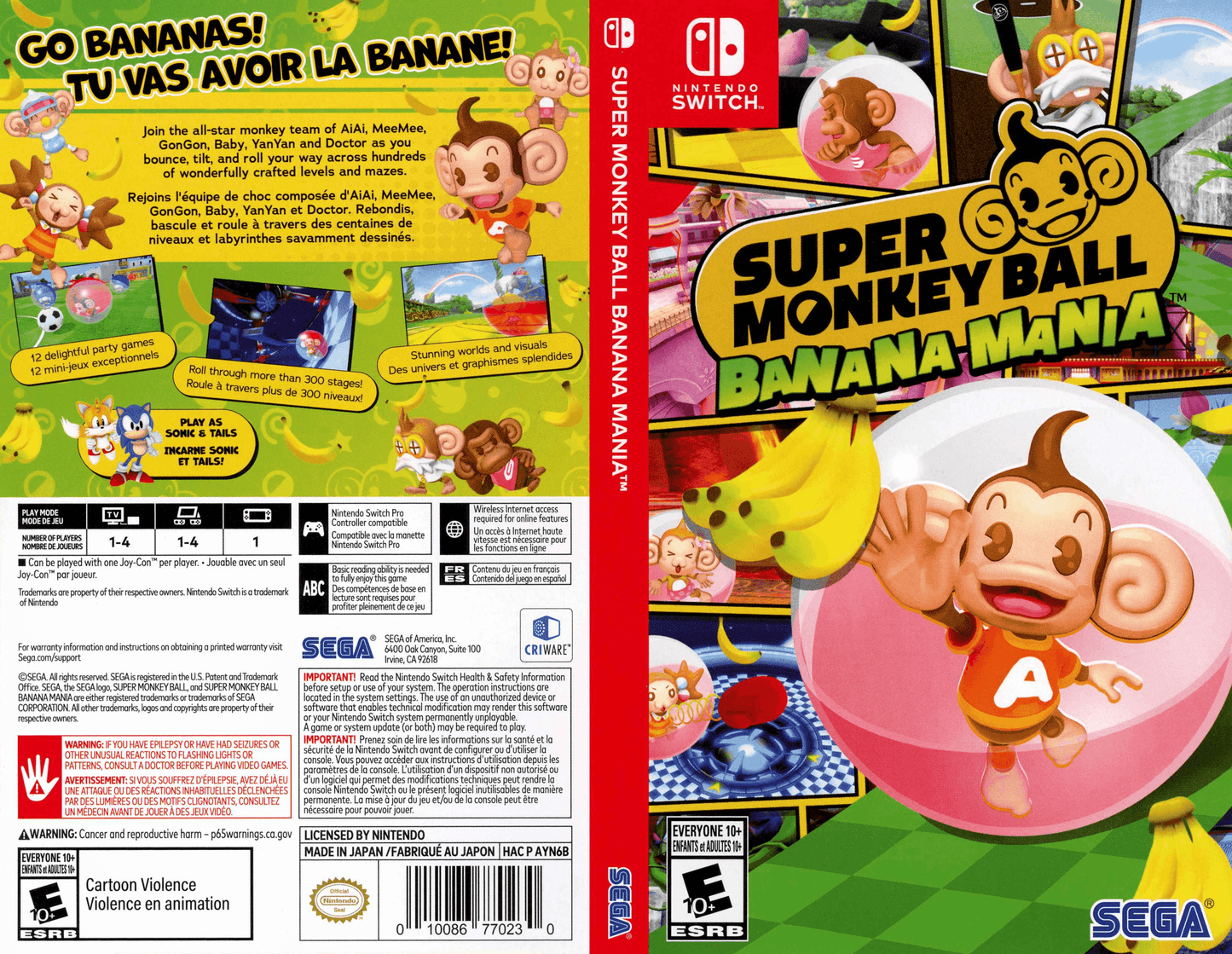 Super Monkey Ball Banana Mania Cover Art - WOI Solutions