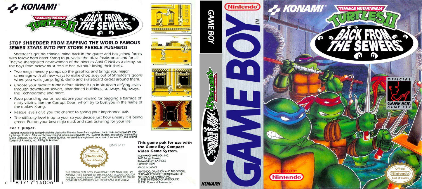 Teenage Mutant Ninja Turtles II Back from the Sewers Cover Art - WOI Solutions
