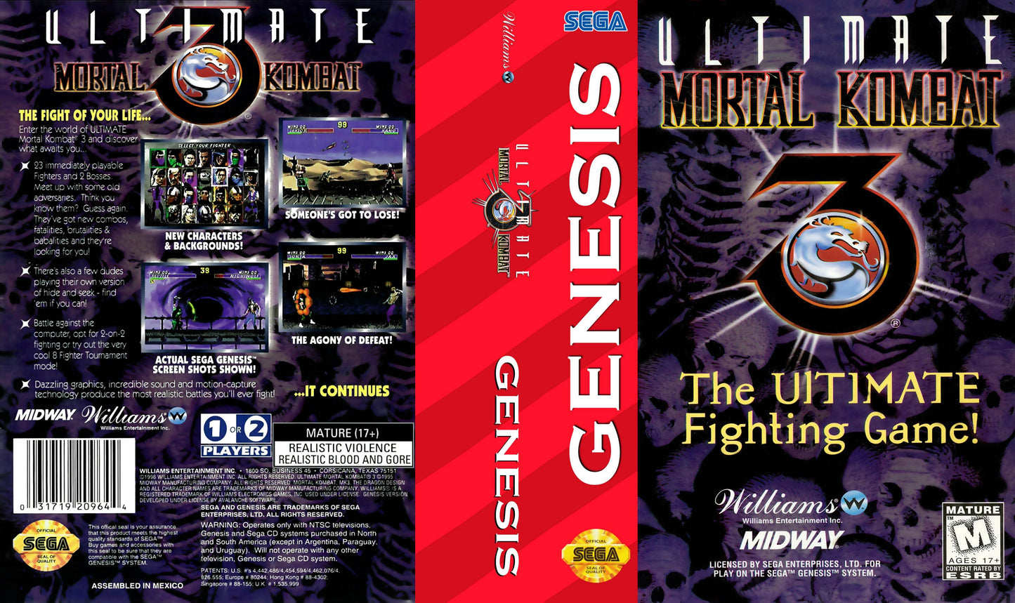 Ultimate Mortal Kombat 3 Cover Art - WOI Solutions