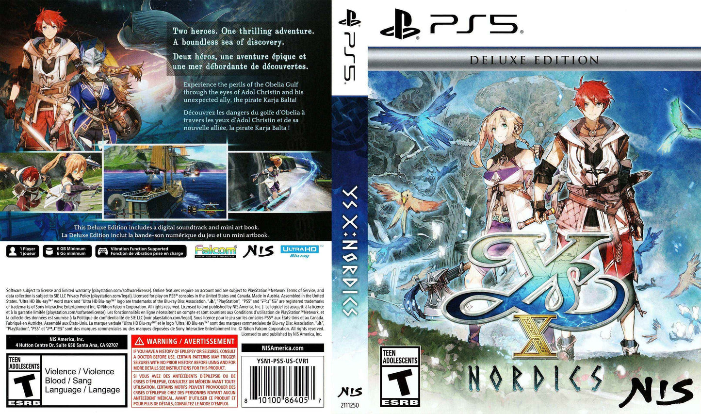 Ys X Nordics - Deluxe Edition Cover Art - WOI Solutions