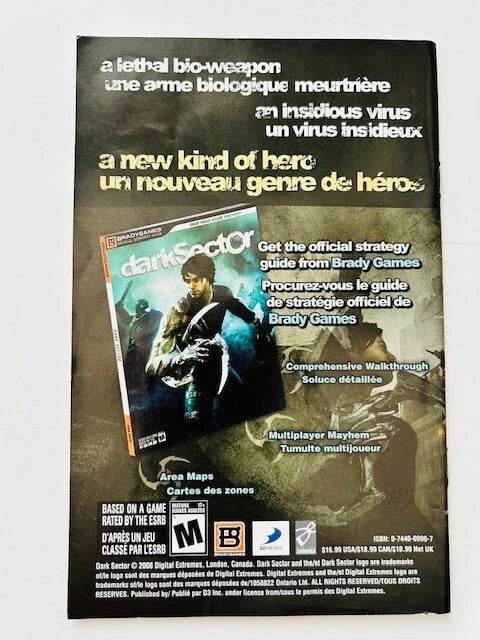Dark Sector for Xbox 360 Manual Only Cover Art - WOI Solutions