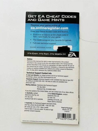 Madden 2008 for PSP Manual Only Cover Art - WOI Solutions