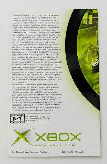 Microsoft Games X08-69213 Manual Only Cover Art - WOI Solutions